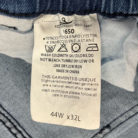 New with Tags Soojun Jeans 44"x32" Men's "Blue" Comfort Stretch Elastic Waist - Picture 5 of 11